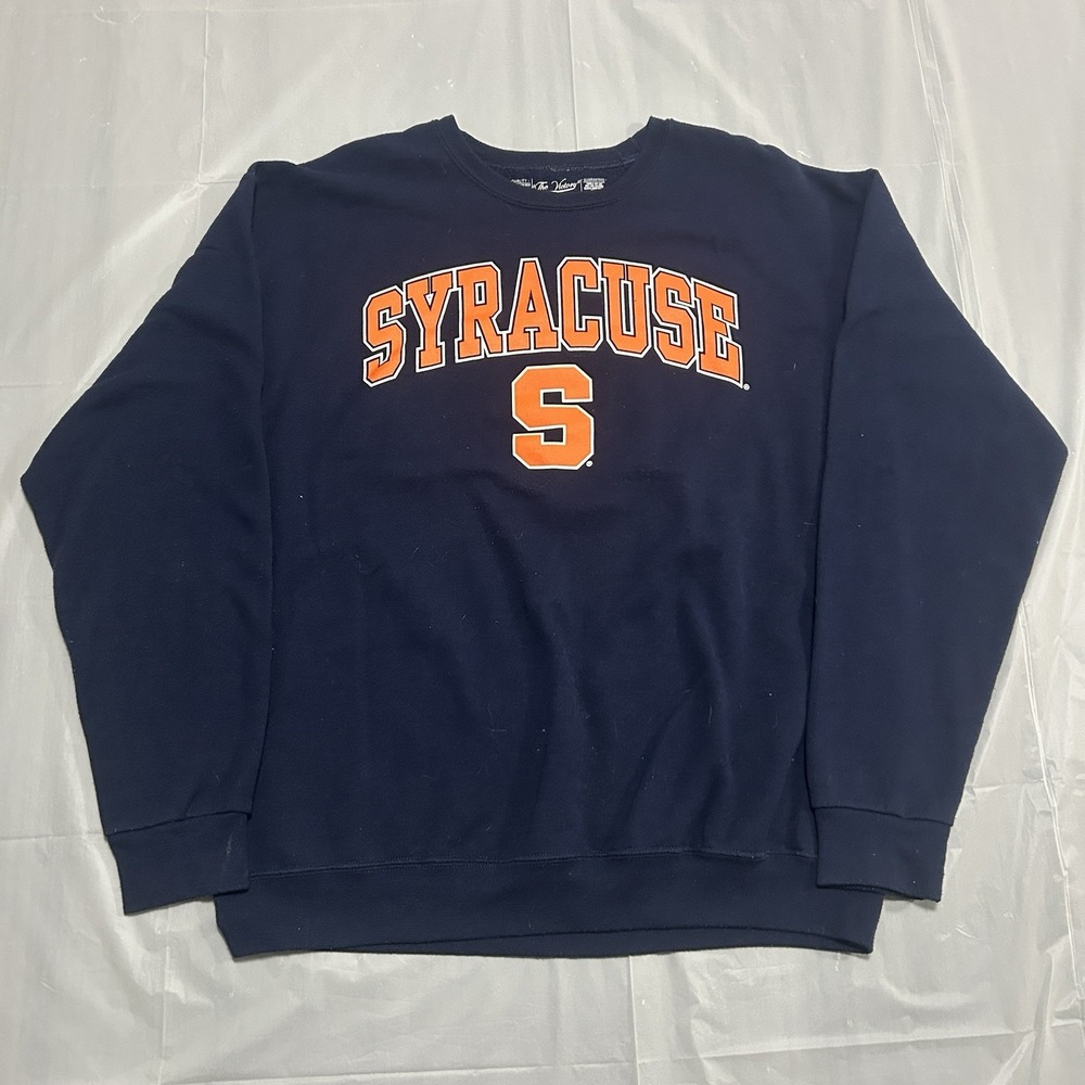 Syracuse University Women's Large Sweatshirt The Victory Blue Spellout Pullover